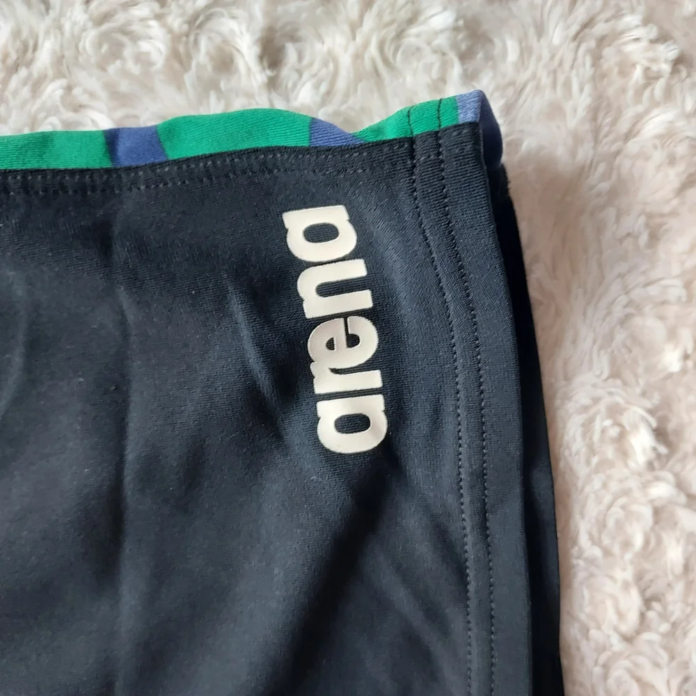 Arena Men’s Carbonite Jammers Black with Green Design Panels Competiton Swim
